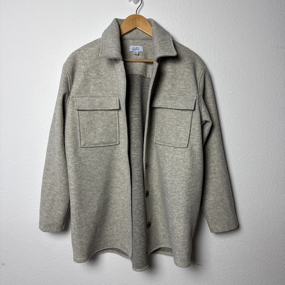 Gray Men's Shacket Croft & Barrow‎ Size M Thick Button Front